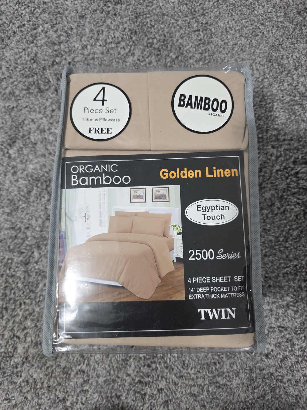 BAMBOO Golden Linen Twin Sheet Set